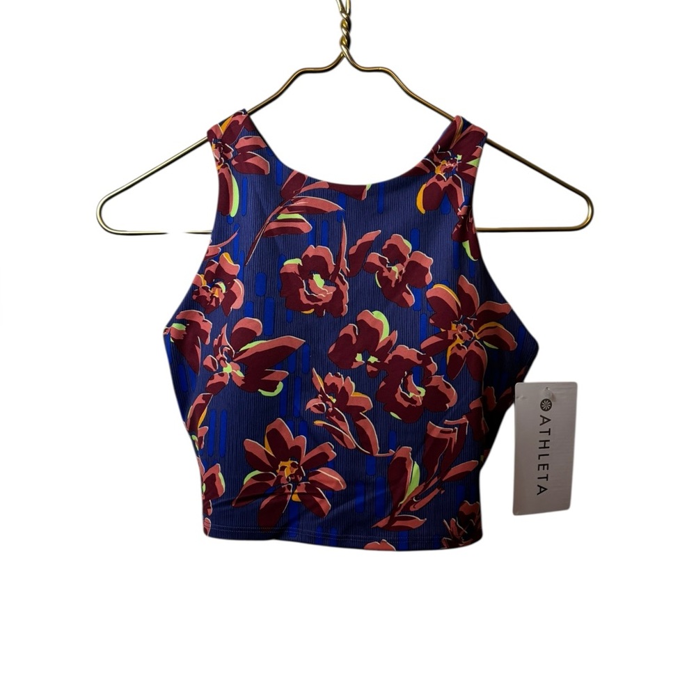 NEW ATHLETA | conscious crop printed tank bra